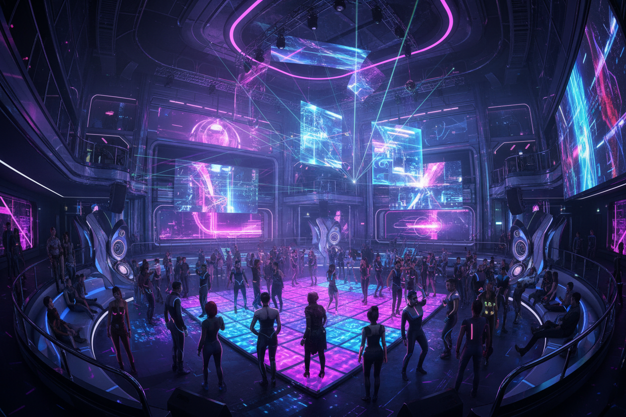 A futuristic club scene